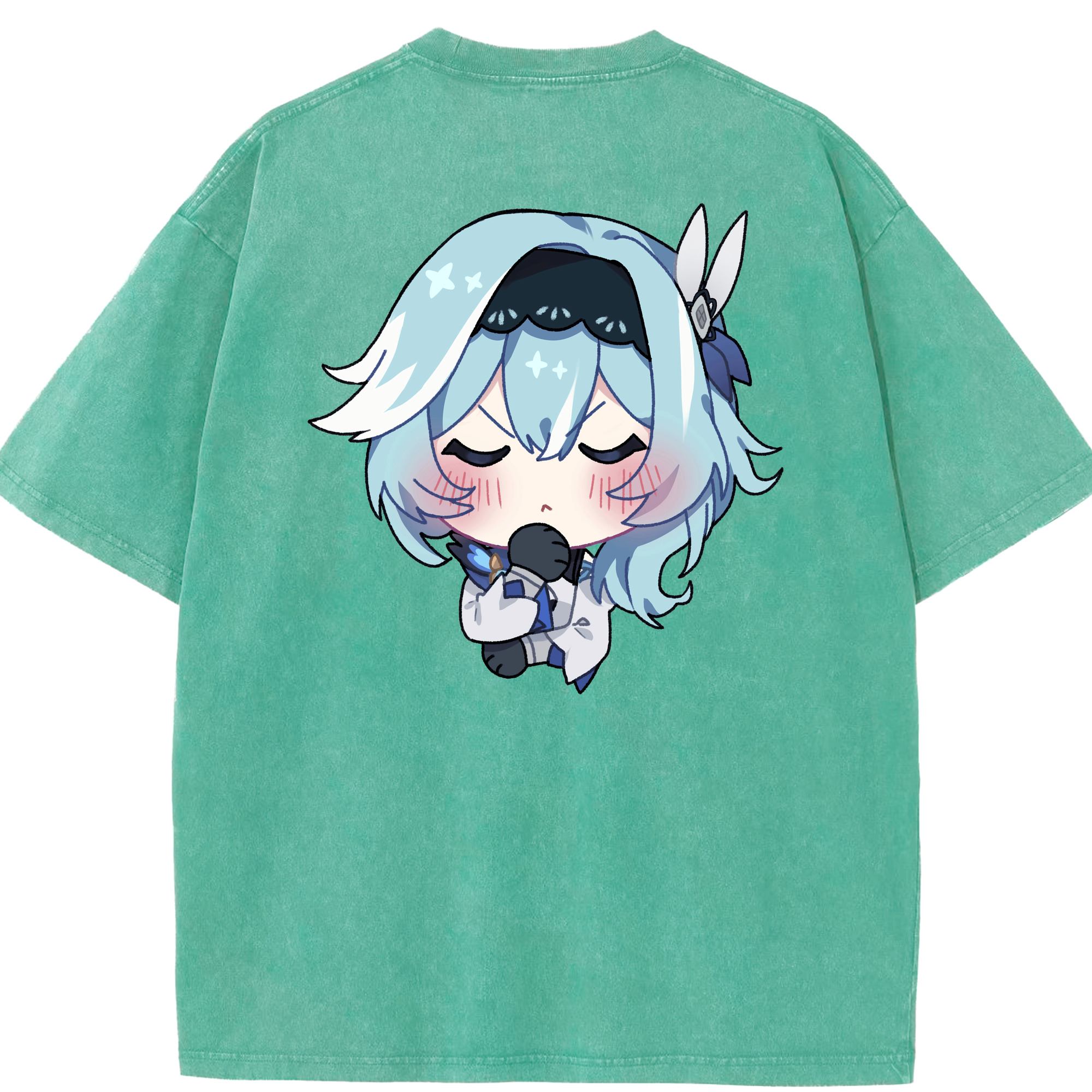 げんし神 优菈 ゆうら genshin Yūra 綿100% ヴィンテージ風 半袖Tシャツ（背面プリント）